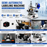 Machine d'étiquetage semi-automatique pour bouteilles rondes, applicateur d'étiquettes adhésives, équipement d'étiquetage de bureau pour l'emballage alimentaire