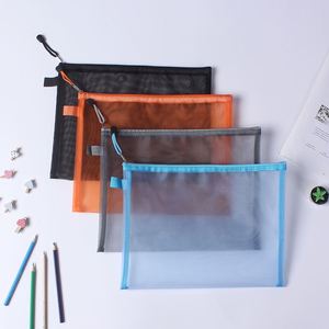Hot Sale Durable Nylon Transparent A5 <b>Document</b> Bag Portable Anti-Deformation Zipper File Bag Mesh Zipper Pouch <b>Holder</b> Students - Product Image 2