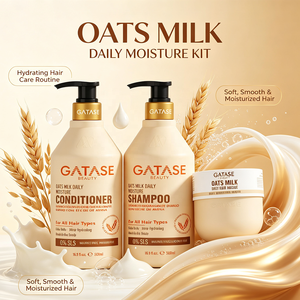 Ensemble shampoing, après-shampoing et masque capillaire à la lait d'avoine pour une hydratation quotidienne, enrichi en acides aminés, rafraîchissant, doux et nourrissant pour cheveux secs, abîmés et cuir chevelu sensible - Product Image 4