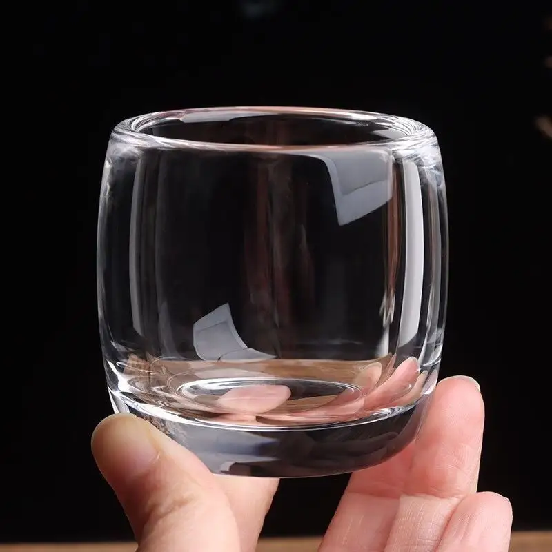 Copa redonda de cristal para dedos Copa de cristal de gama alta sin plomo Taza de agua de alta apariencia
