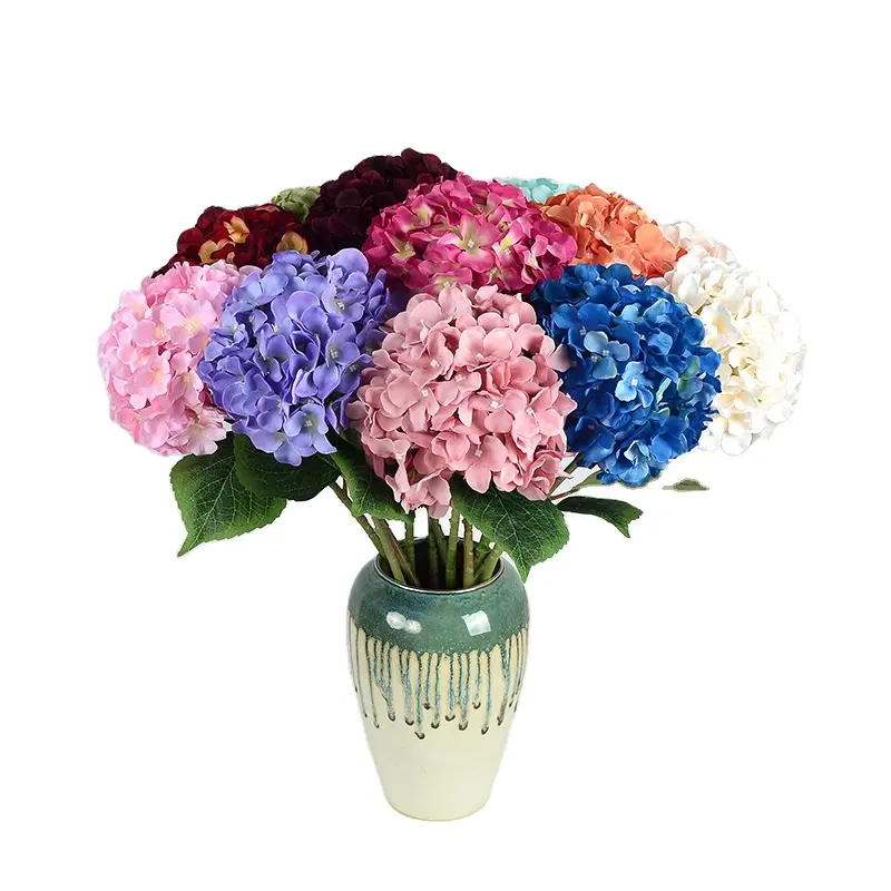 60Cm Topverkoper Groothandel Hoge Kwaliteit Zijde Kunstmatige Hortensia Bloemen Stengel Voor Bruiloft Decoratie Hortensia Bloem