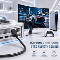 Câble HDMI 4K pour console de jeu, boîtier TV, moniteur, ordinateur portable, projecteur, home cinéma, ordinateur de bureau, prend en charge 18 Gbps HDR ARC 4K 60Hz
