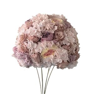 Arrangement floral en boule d'hortensias en gros - Fleur artificielle pour décoration de table de mariage et de Pâques avec guide de pose - Product Image 1