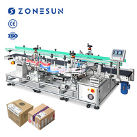 Machine d'étiquetage automatique verticale ZONESUN ZS-TB300T à trois têtes pour les côtés et les coins des surfaces planes des cartons