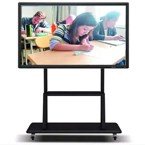 Papan layar sentuh elektronik pintar sekolah Tv pintar dalam ruangan sentuh interaktif papan putih LED 55 inci 55 inci SDK pendidikan