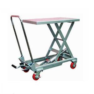 300kg 750kg 수동 리프트 테이블 스테인레스 스틸 손 유압 가위 리프트 테이블 바퀴와 사용자 정의 - Product Image 1