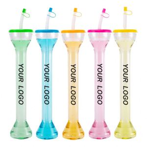 Gobelets en plastique personnalisés 700 ml – Gobelets jetables transparents en forme de flûte pour fêtes – Gobelets réutilisables fantaisie - Product Image 1