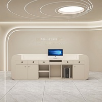 Bureau de réception minimaliste moderne en MDF personnalisé pour salon de beauté, centre de bien-être, studio de yoga et clinique dentaire avec rangement