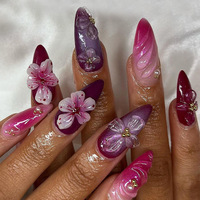 Cosy Leaf - Uñas postizas al por mayor a bajo precio, con temática oscura, diseño de telaraña, esqueleto, mariposa, bailarina, ataúd, almendra, cuadradas