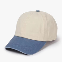 Casquette de baseball personnalisée 6 panneaux non structurés deux tons chapeau de papa en coton lavé teint en pigments brodé rétro casquette réglable incurvée