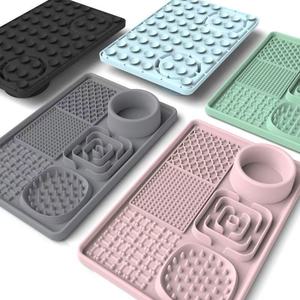 Vente chaude Portable Dog Bowl Tampon à lécher en silicone non toxique de haute qualité avec ventouse Mangeoire lente antidérapante durable pour animaux de compagnie - Product Image 2