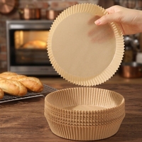 Papiers de cuisson jetables pour friteuse à air, 100% pâte de bois vierge, enduits de silicone, résistants à la graisse, OEM ODM, logo personnalisé