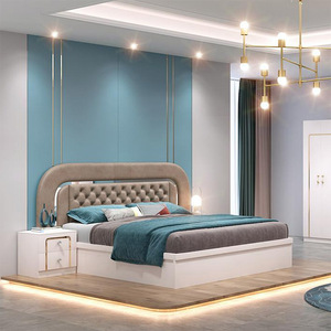 Marco de cama de terciopelo de lujo, diseño italiano, supertapizado, de Metal, con almacenamiento - Product Image 3