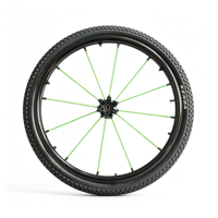 Roue arrière tout-terrain 24x1.95 avec rayons en fibre PBO, résistance à la traction de 850 kg, accessoires pour fauteuils roulants certifiés CE