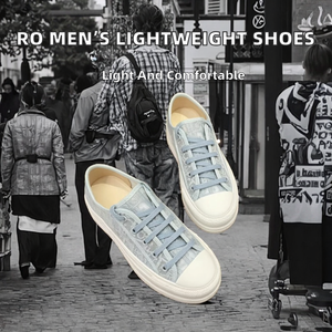 Zapatos de Lona Retro Ligeros para Hombre, Primavera-Otoño, Moda Casual, Cómodos y Transpirables, con Plataforma, Punta Redonda, Azules, con Cordones - Product Image 2