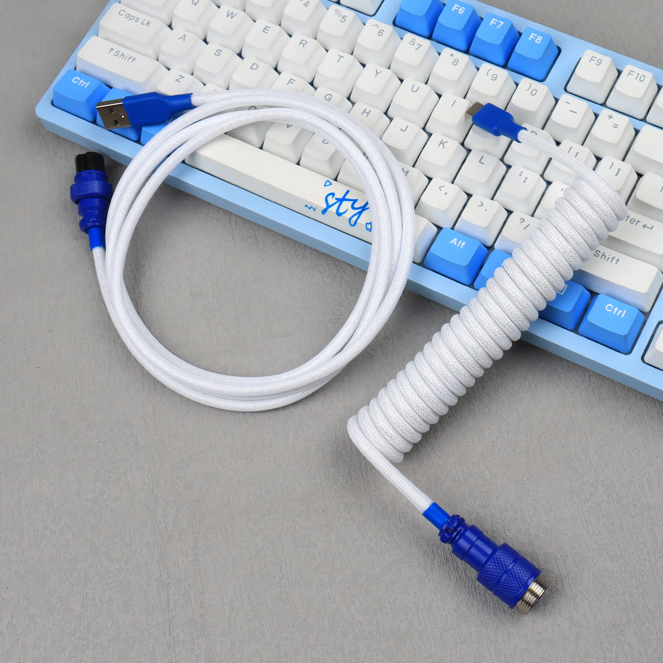 Connettore gx16 colore tipo c tastiera cavo usb per laptop cavo paracord a spirale per mouse