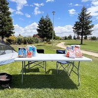 Table rectangulaire pliable de 72 pouces pour événements en plein air, blanche et pliable de 6 pieds