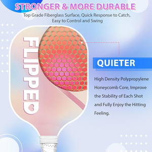 Set di Racchette da Pickleball Progettato Specificamente per Coppie, con Racchette in Fibra di Vetro con Nucleo a Nido d'Ape da 15mm, Racchette Resistenti - Product Image 5
