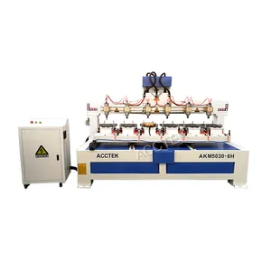 Mesin Bor Paddle Tenis Meja, Pena Cina Tahan Lama Tenis Meja Raket Tenis Pantai Karbon Mini Multi Spindel Cnc Router AKM5030-6H