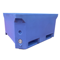 Caisses à poisson en plastique robustes, isolées, à double paroi, étanches, en HDPE, rotomoulées, 1000L, pour la pêche/la pisciculture/l'alimentation