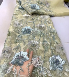 Abito Formale Estivo 2026 in Pizzo Francese, Tessuti in Pizzo per Donne, Pizzo Francese con Paillettes e Perline - Product Image 3