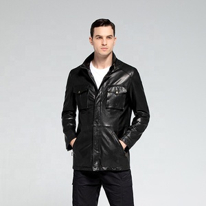 Popolare e personalizzabile-<span class=keywords><strong>giacca</strong></span> di <span class=keywords><strong>vera</strong></span> <span class=keywords><strong>pelle</strong></span> da <span class=keywords><strong>uomo</strong></span> nera di alta qualità - Product Image 3