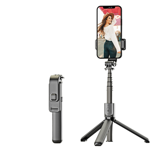 Perche à <span class=keywords><strong>selfie</strong></span> pour téléphone portable TokQi/Tuoqi <span class=keywords><strong>L03</strong></span>, mini trépied pliable intégré avec lumière d'appoint LED, support pour appareil photo, accessoire pour diffusion en direct, ABS+ - Product Image 1
