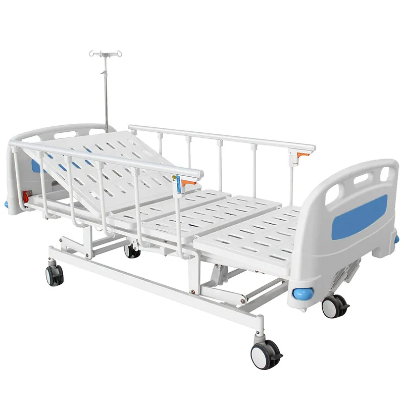 Factory direct sale manual multifunctional nursing bed ICU bed 4 function crank bed good price