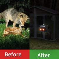 Lumières LED rouges anti-raton laveur pour jardin, ferme, lampe de poche, répulsif pour coyote, répulsif solaire pour animaux nocturnes