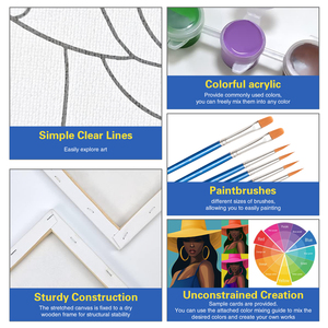 Kit di 2 tele incorniciate pre-dipinte per pittura per adulti, kit per feste Paint and Sip, forniture per feste, Foresta al tramonto - Product Image 6