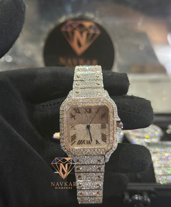 Reloj de Diamantes Moissanite de Primera Calidad, Plata 925, Reloj de Lujo para Hombre, Disponible al Mejor Precio del Mercado - Product Image 1