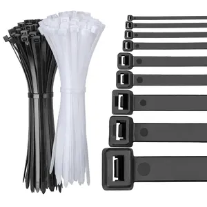 El mejor precio Económico y eficiente Plástico Nylon 66 Bridas para cables Autoblocante Plástico Zip Ties Correas para cables