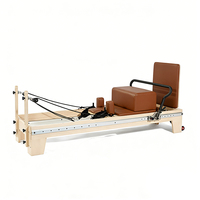Equipo Comercial de Pilates Reformer: Cama Reformer de Madera de Arce para Estudio de Yoga y Bienestar