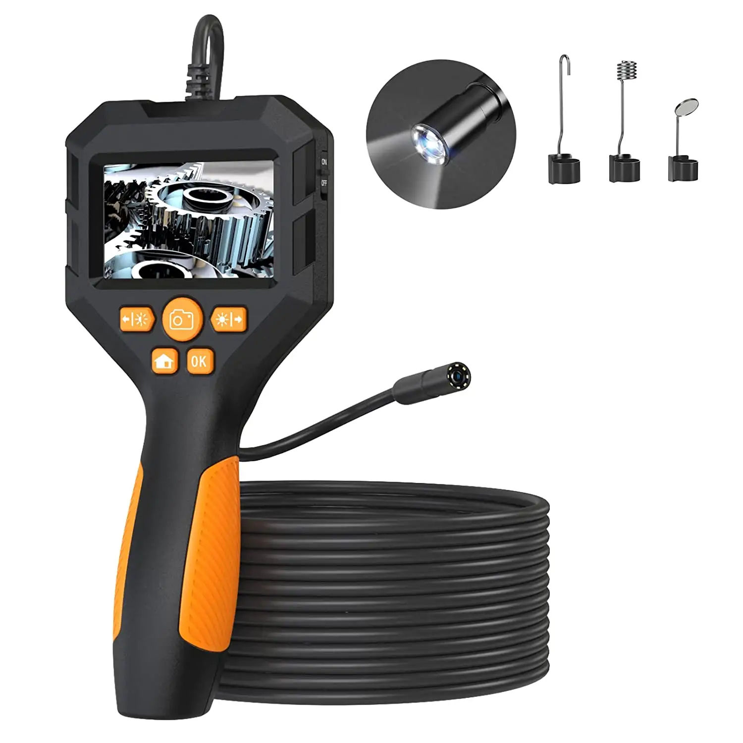 P10 Industrial Endoscope 1080P Digital Borescope 5.5mm Waterproof Snake Scope Camera 2.8-inch IPS Screen with LED Light for Pipe