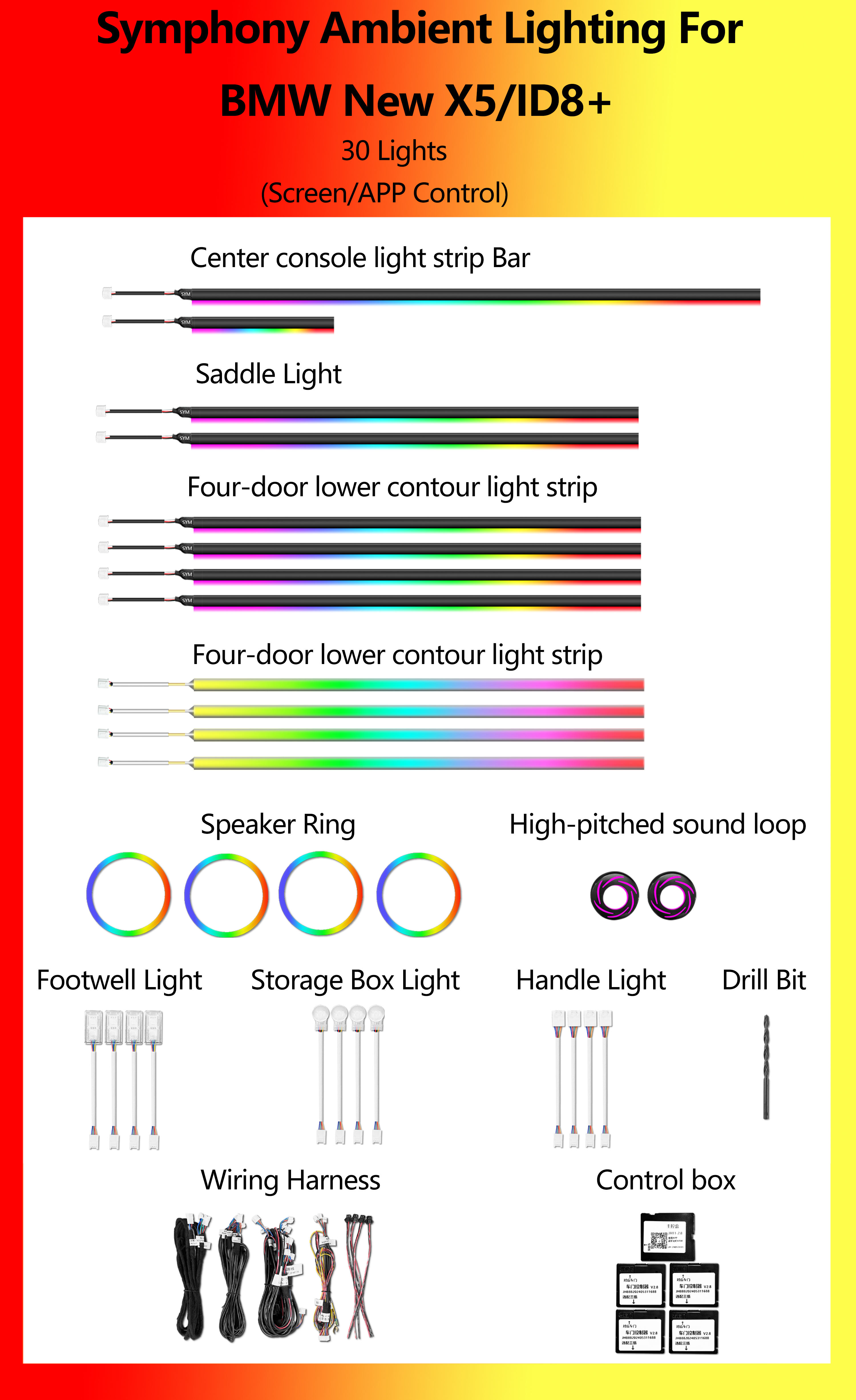 BMW Nouveau X5/ID8+ Symphonie 30 Lumières