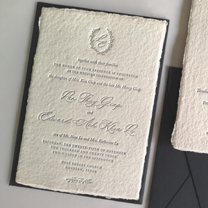 Tarjeta <span class=keywords><strong>de</strong></span> Invitación <span class=keywords><strong>de</strong></span> Boda Elegante y Sencilla Personalizada, Impresión Tipográfica Refinada para Ceremonia <span class=keywords><strong>de</strong></span> Matrimonio Moderna, Fiesta, Recepción, Evento Especial - Product Image 3