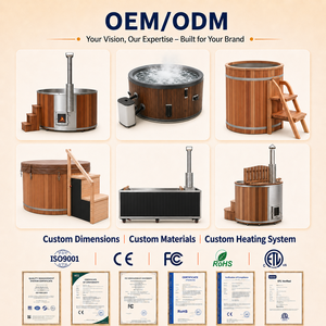 <span class=keywords><strong>Jacuzzi</strong></span> de Madera Redondo Kaitong, Bañera de Hidromasaje de Cedro y Madera de Hemlock para 4, 6 u 8 Personas, Calentado con Leña para Exteriores - Product Image 3