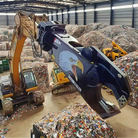 Cisaille hydraulique LS Eagle avec engrenage et moteur pour excavatrices de 6 à 50 tonnes - Manipulation efficace des déchets
