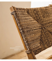 Fauteuil de loisirs Vantervi moderne en rotin tressé avec repose-pieds pour salon, appartement et extérieur