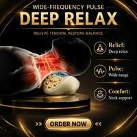 Zervikales Traktions-Nackenmassagegerät mit Fernbedienung, EMS-Puls-Heiz-Vibrations-Nackenmassagekissen zur Schulterschmerz-Linderung