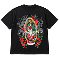 T-shirt noir ventilé avec logo personnalisé en strass, style streetwear gothique ODM OEM, $SAD BOYZ Junior H T-shirt en strass