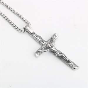 Collier pour homme, Hip-Hop, personnalisé, en acier inoxydable, pendentif de croix de jésus, <span class=keywords><strong>Victoria</strong></span> Crucifix, <span class=keywords><strong>bijoux</strong></span> de noël - Product Image 4