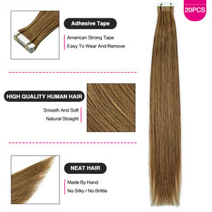 FH # Extensions de cheveux humains à clipser, 30 mèches, brun clair, 50g/paquet, lisses, cheveux humains Remy - Product Image 2