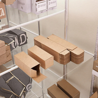 Carton d'emballage OEM imprimé pliable et durable en papier kraft marron pour petits gloss cosmétiques, chaussettes, luxe, écologique, imperméable