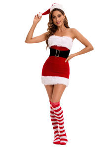 Costumi Natalizi Sexy da Donna con Cappelli, Gonne Aderenti e <span class=keywords><strong>Bustier</strong></span> - Per Giochi di Ruolo - Product Image 4