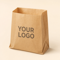 Sacs à frites en papier kraft personnalisés avec logo, ouverture supérieure, résistants à la graisse, sacs à collation en vrac, écologiques pour les restaurants de burgers et la vente de nourriture de rue