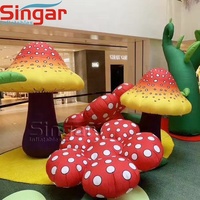 Décorations Gonflables d'Intérieur : Champignons Géants Publicitaires de 3m, Plantes Gonflables Commerciales en Tissu Oxford avec Ventilateur Intégré