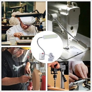 Lampe de travail industrielle à <span class=keywords><strong>LED</strong></span> 10 20 30 pour machine à coudre, établi, tour à métaux, perceuse à colonne, lampe de travail flexible à col de cygne - Product Image 6