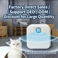 Désodorisant intelligent pour animaux de compagnie, sans fil, rechargeable, mural, avec capteur infrarouge automatique, purificateur d'air pour l'élimination des odeurs de la litière des chats