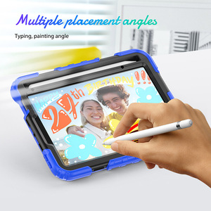 Étui de tablette <span class=keywords><strong>en</strong></span> silicone anti-chute pour iPad Mini <span class=keywords><strong>6</strong></span> Mini 7 8,3 <span class=keywords><strong>pouces</strong></span> avec dragonne, support rotatif, emplacement pour stylet et protection d'écran pour enfants - Product Image 2